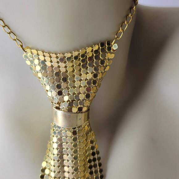 Gold Tie Mesh Necklace - Picture 4 of 8